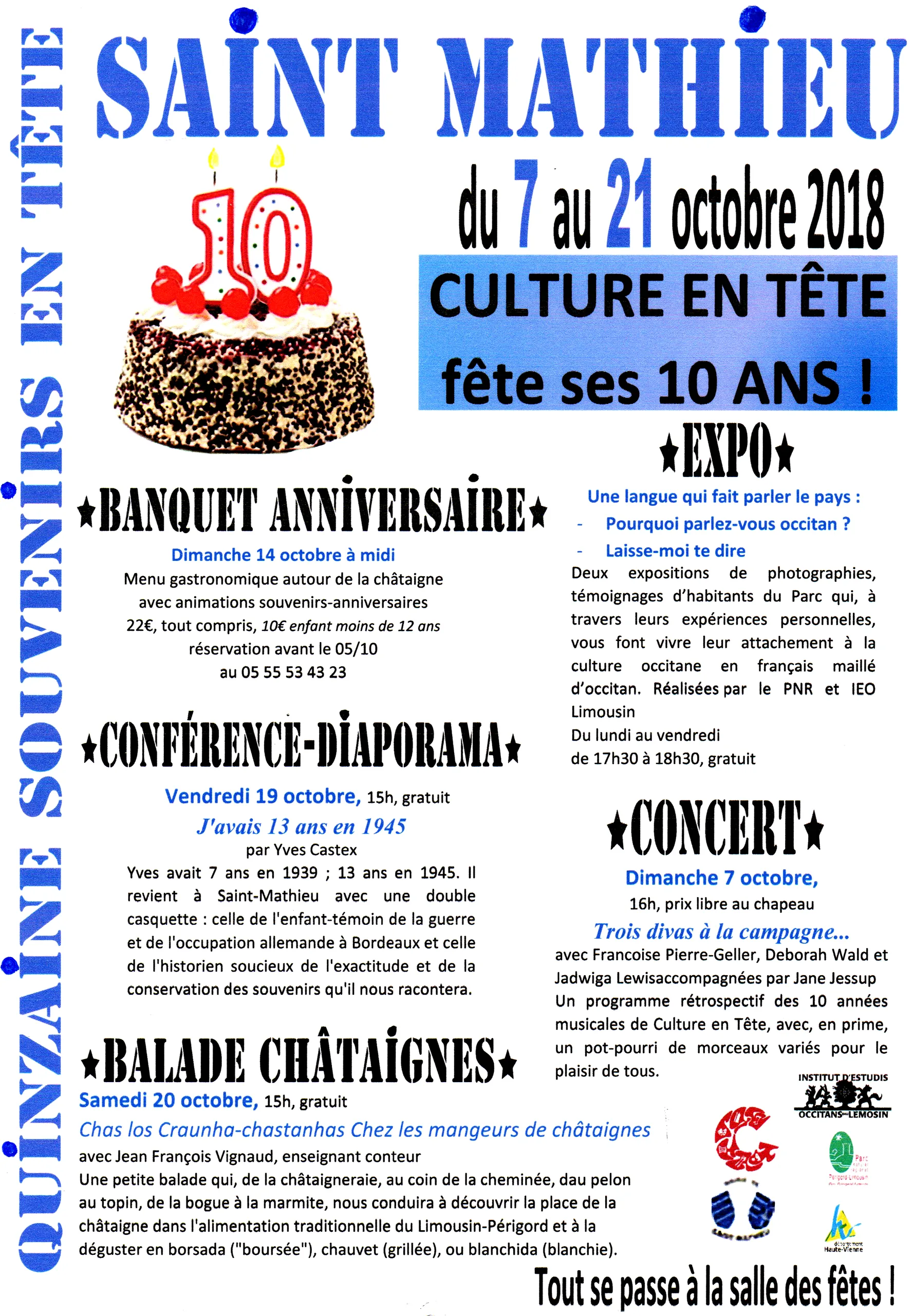 Affiche de la Quinzaine d'Octobre 2018