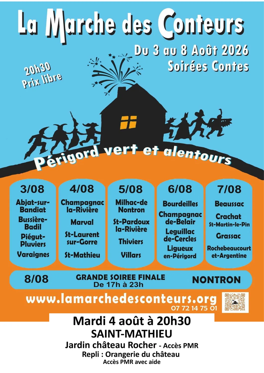 Affiche de la Marche des Conteurs à Saint-Mathieu le 4 août 2026